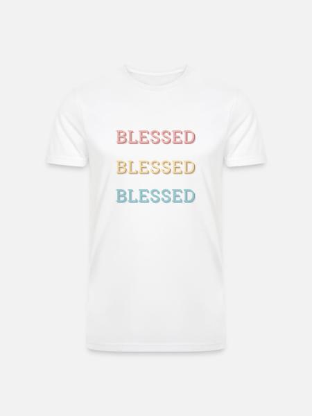 Repeated blessed qoute - Men’s Tri-Blend Organic T-Shirt -