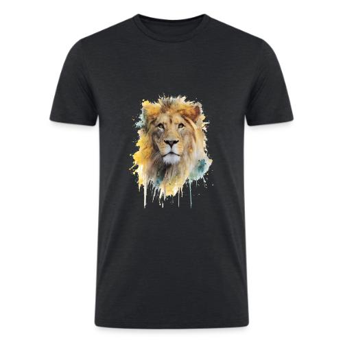 Watercolor Lion Portrait - Men’s Tri-Blend Organic T-Shirt