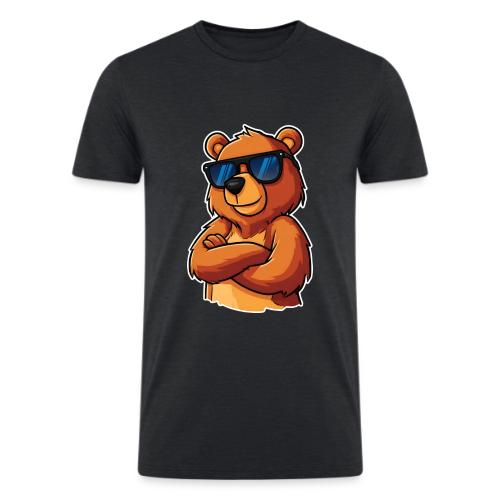 Cool Bear Sunglasses Cartoon Design - Men’s Tri-Blend Organic T-Shirt