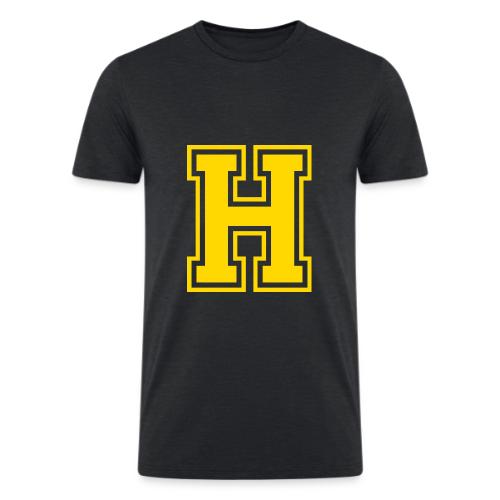 Letter H – Capital Athletic Alphabet Monogram - Men’s Tri-Blend Organic T-Shirt