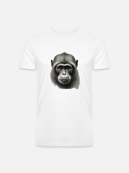 Chimp in Charcoal 4 - Men’s Tri-Blend Organic T-Shirt -