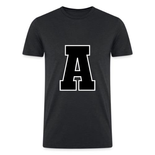 Varsity Letter A Athletic Monogram Design - Men’s Tri-Blend Organic T-Shirt