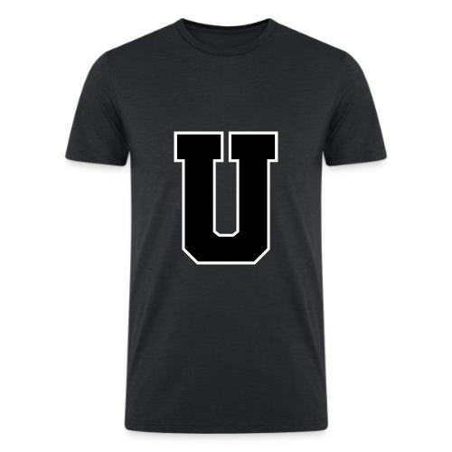 Varsity Letter U Collegiate Monogram - Men’s Tri-Blend Organic T-Shirt