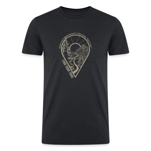 Find Your Trail Location Pin: National Trails Day - Men’s Tri-Blend Organic T-Shirt