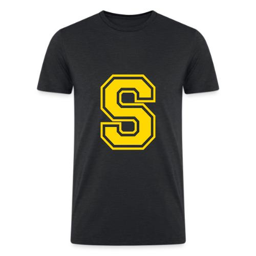 Letter S – Capital Athletic Alphabet Monogram - Men’s Tri-Blend Organic T-Shirt