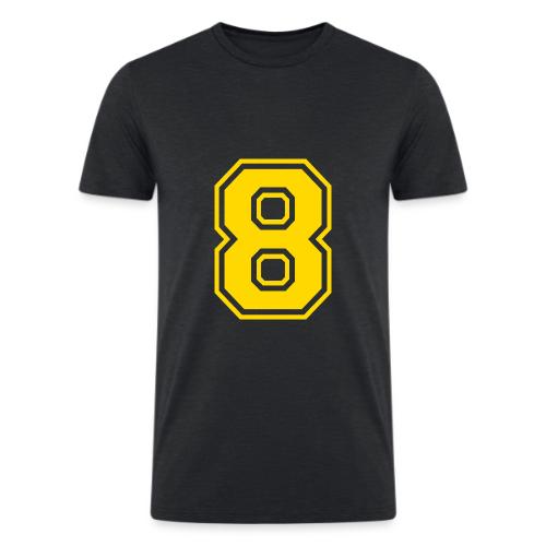 Number 8 in a classic athletic collegiate font - Men’s Tri-Blend Organic T-Shirt