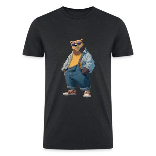 Fashion Streetwear Bear Cartoon Art - Men’s Tri-Blend Organic T-Shirt