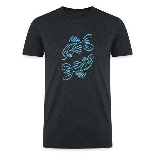 Pisces Zodiac Fish Water Sign Blue Green - Men’s Tri-Blend Organic T-Shirt