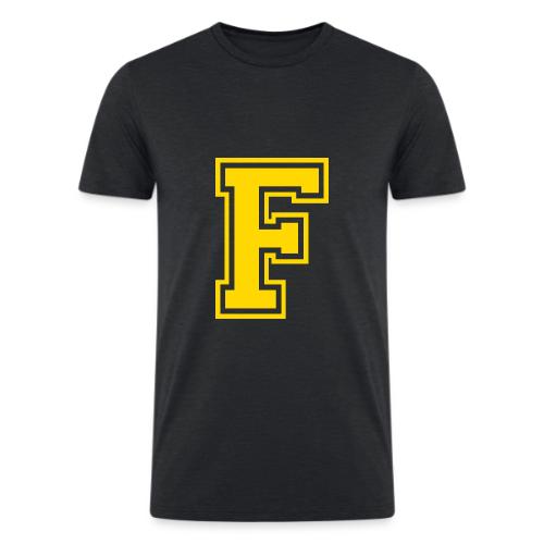 Letter F – Capital Athletic Alphabet Monogram - Men’s Tri-Blend Organic T-Shirt