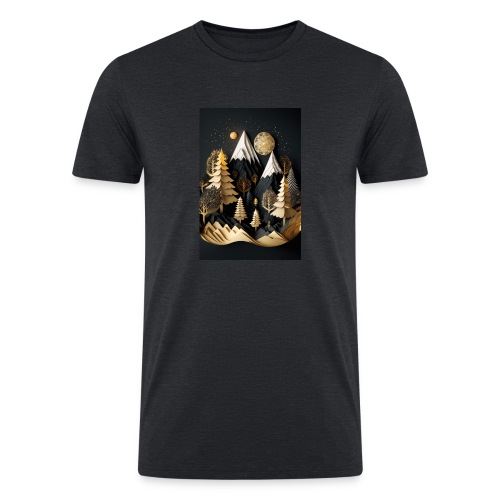 Gold and Black Wonderland - Whimsical Wintertime - Men’s Tri-Blend Organic T-Shirt