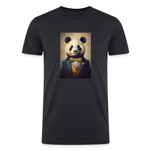Mr Dapper Panda Bear - Men’s Tri-Blend Organic T-Shirt