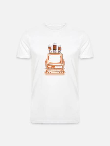 Retro Vacuum-Tube Computer - Men’s Tri-Blend Organic T-Shirt -