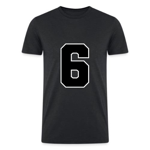 Varsity Number 6 Sports Font - Men’s Tri-Blend Organic T-Shirt