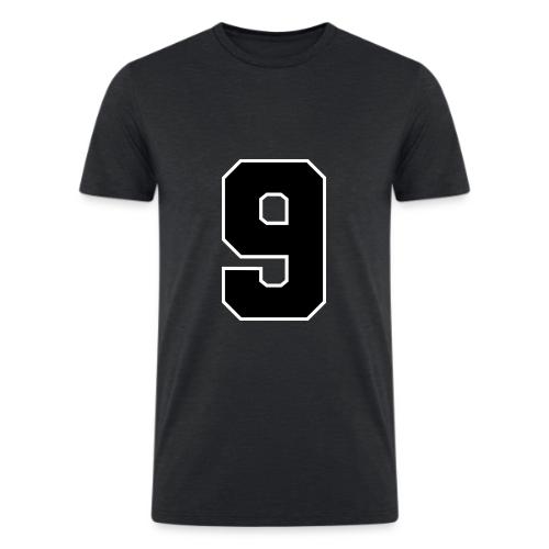Varsity Number 9 Athletic Font - Men’s Tri-Blend Organic T-Shirt