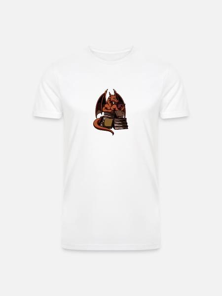 Dragon Reading Magic Dungeon - Men’s Tri-Blend Organic T-Shirt - 