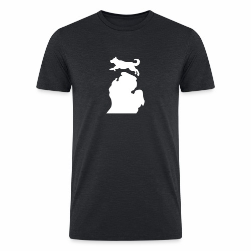Bark Michigan Husky - Michigan Tech Colors - Men’s Tri-Blend Organic T-Shirt