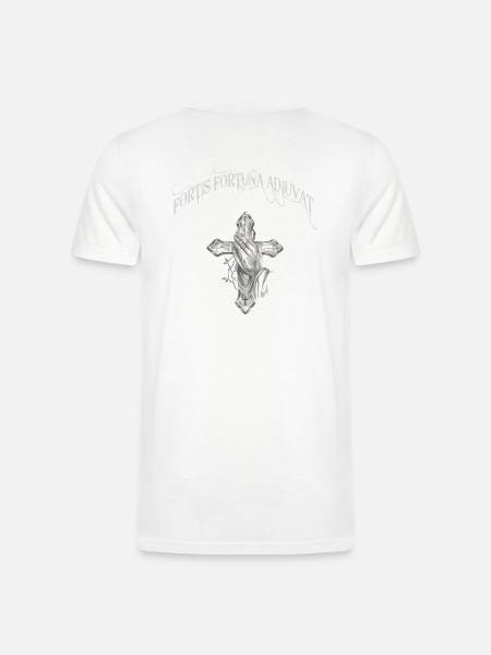 Fortis Fortuna Adiuvat - Cross and Hand Tattoo - Men’s Tri-Blend Organic T-Shirt - 