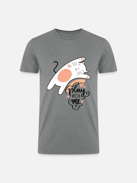 funny cat - Men’s Tri-Blend Organic T-Shirt - heather gray