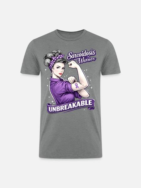 Sarcoidosis Warrior Unbreakable - Men’s Tri-Blend Organic T-Shirt - heather gray