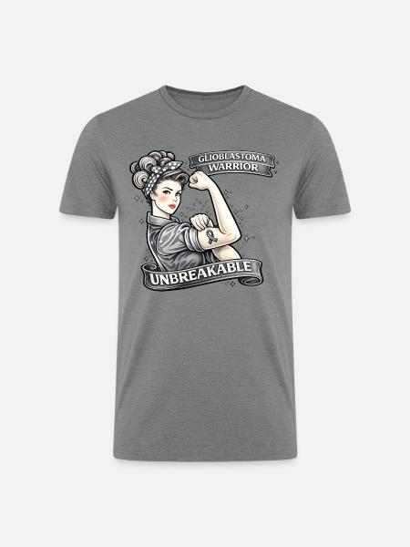 Glioblastoma Warrior: Unbreakable - Men’s Tri-Blend Organic T-Shirt - heather gray