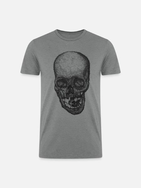 Gothic Skull Lace Portrait - Men’s Tri-Blend Organic T-Shirt - heather gray