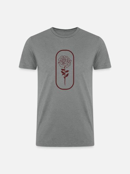 Red rose - Men’s Tri-Blend Organic T-Shirt - heather gray