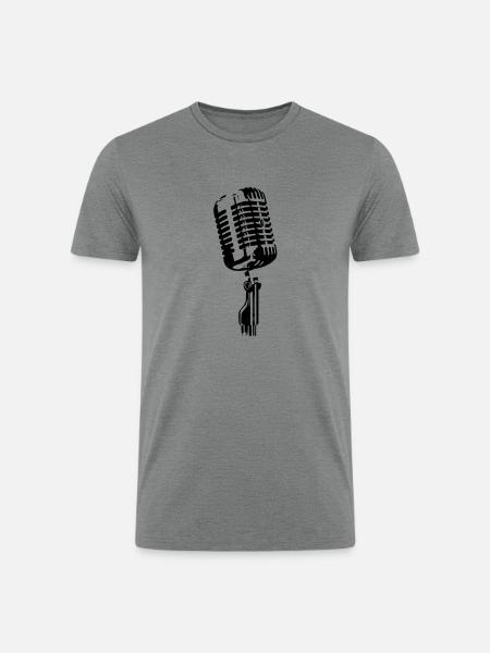 microphone - Men’s Tri-Blend Organic T-Shirt - heather gray