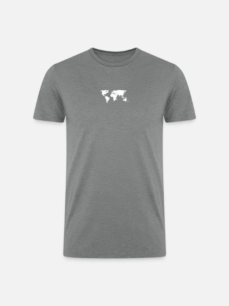 World Map - Men’s Tri-Blend Organic T-Shirt - heather gray