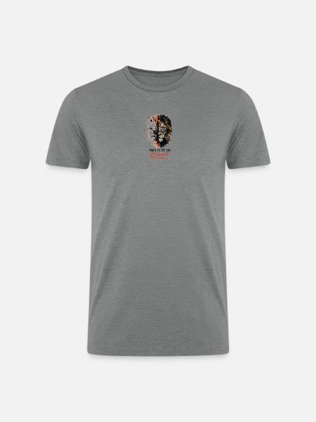 Timekeeper Tiger Split Clock - Men’s Tri-Blend Organic T-Shirt - heather gray