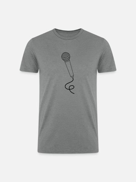microphone - Men’s Tri-Blend Organic T-Shirt - heather gray