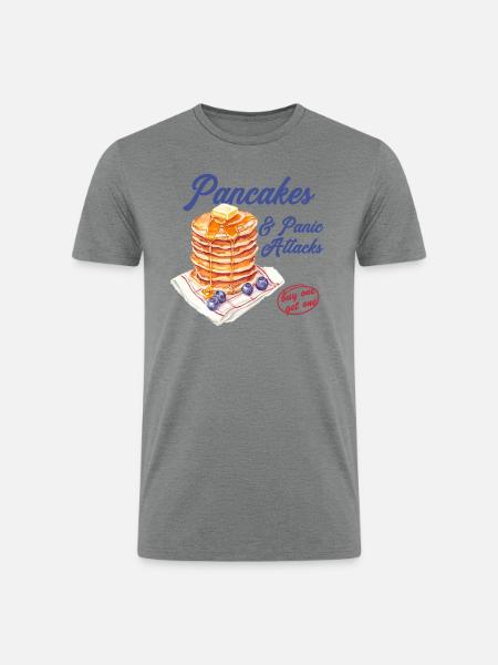 Pancakes and Panic Attacks - Men’s Tri-Blend Organic T-Shirt - heather gray
