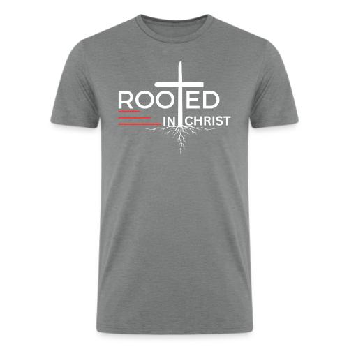 Rooted in Christ (white) - Colossians 2:7 - Men’s Tri-Blend Organic T-Shirt