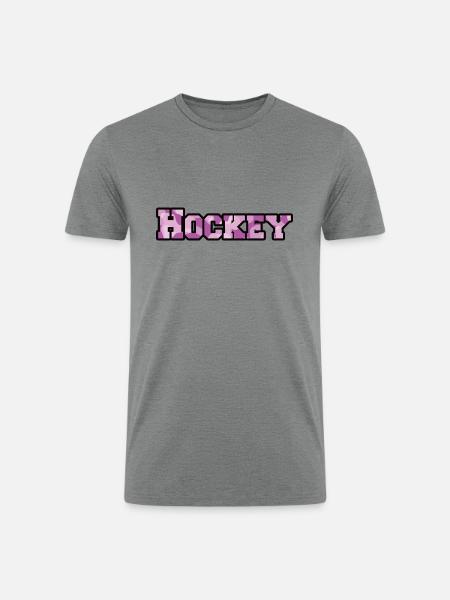 Hockey purple camo - Men’s Tri-Blend Organic T-Shirt - heather gray