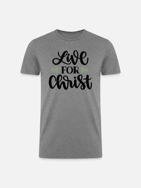 Live For Christ - Men’s Tri-Blend Organic T-Shirt - heather gray