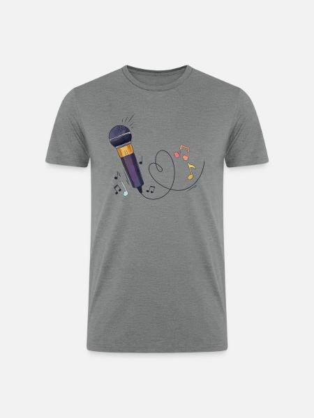 Microphone Music - Men’s Tri-Blend Organic T-Shirt - heather gray