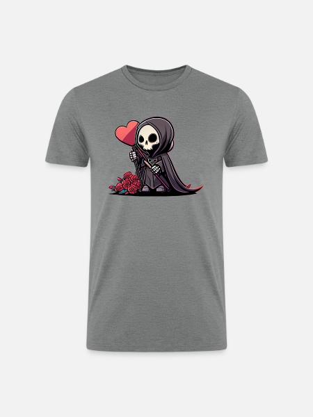 Valentine Grim Reaper - Men’s Tri-Blend Organic T-Shirt - heather gray