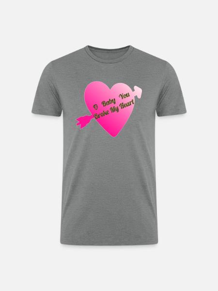 Broken Heart - Men’s Tri-Blend Organic T-Shirt - heather gray