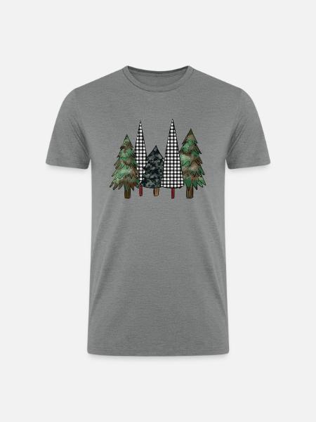 Camo Christmas Tree - Men’s Tri-Blend Organic T-Shirt - heather gray