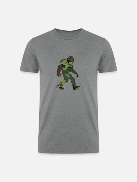 Camo Bigfoot - Men’s Tri-Blend Organic T-Shirt - heather gray