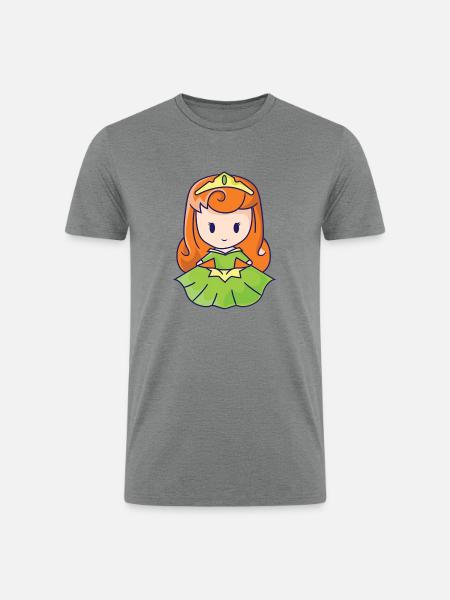 Green dressed beautiful girl - Men’s Tri-Blend Organic T-Shirt - heather gray