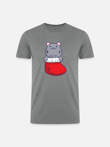 Sock in Hippo - Men’s Tri-Blend Organic T-Shirt - heather gray