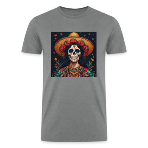 Charra Skull Art | Traditional Mexican Design - Men’s Tri-Blend Organic T-Shirt