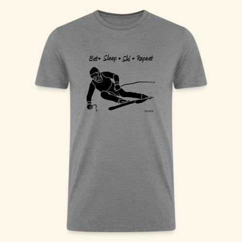 Eat Sleep Ski Repeat - bw - new001 - Men’s Tri-Blend Organic T-Shirt