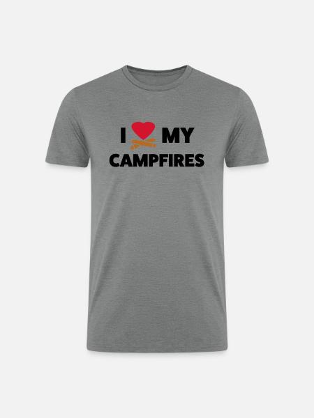 Campfire Love - Men’s Tri-Blend Organic T-Shirt - heather gray