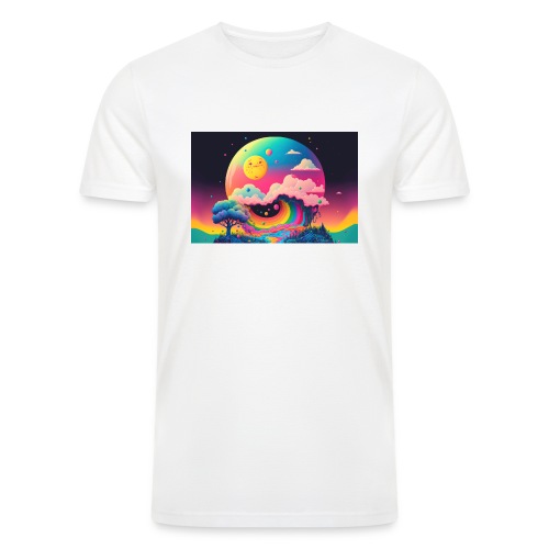 Island of Dreamlike Wonder's Rainbow Half Pipe - Men’s Tri-Blend Organic T-Shirt