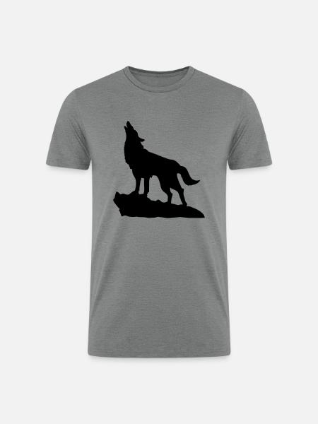 Wolf Howling - Men’s Tri-Blend Organic T-Shirt - heather gray
