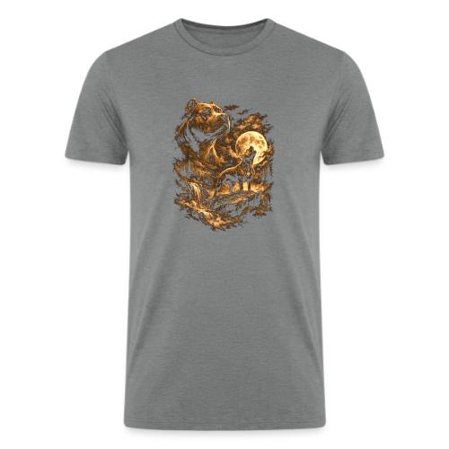 Pit Bull Howling Moon Fantasy Forest Tee - Men’s Tri-Blend Organic T-Shirt
