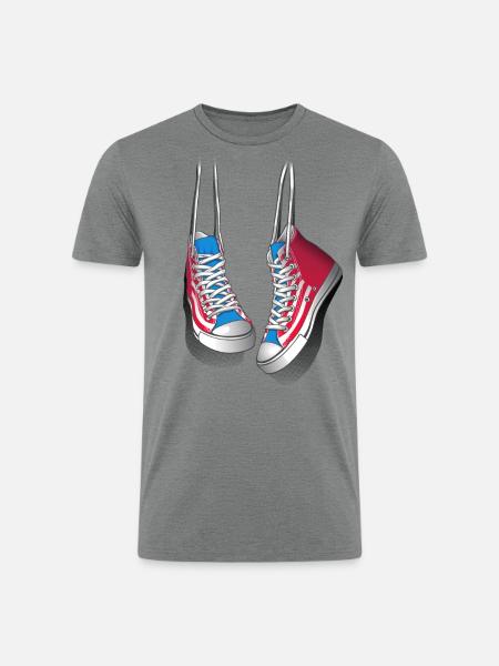 Hanging sneakers - Men’s Tri-Blend Organic T-Shirt - heather gray