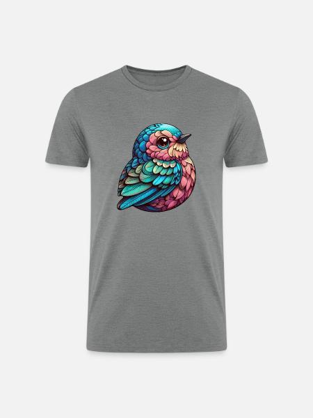 Vibrant Feathered Serenity - Men’s Tri-Blend Organic T-Shirt - heather gray