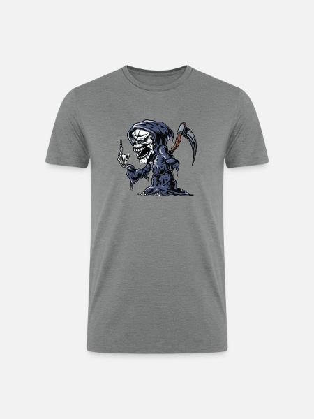 skeleton fuck you - Men’s Tri-Blend Organic T-Shirt - heather gray